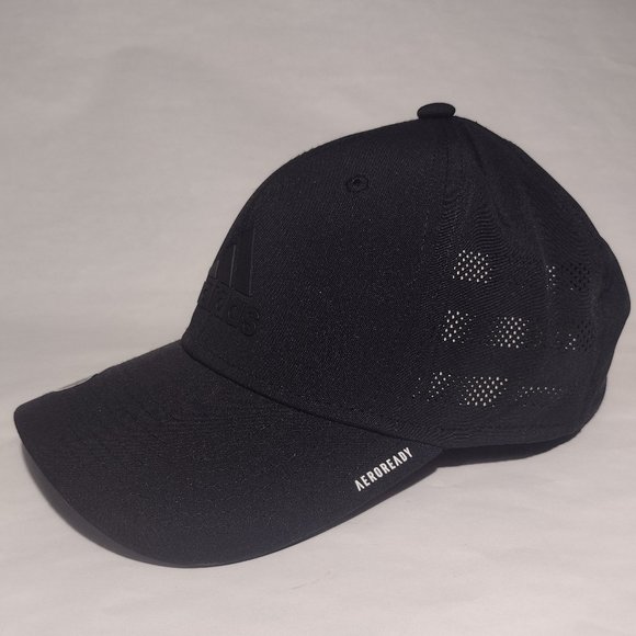 Adidas Stretch Fit Aeroready Men's Cap Hat - Black, Size S/M - Picture 8 of 8